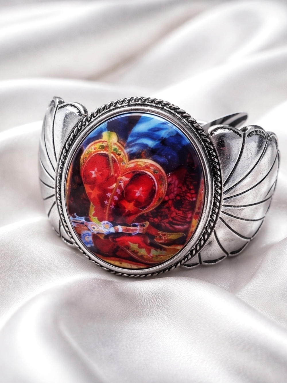 New! Western Style Vintage Boot Portrait Stretch Fashion Bracelet